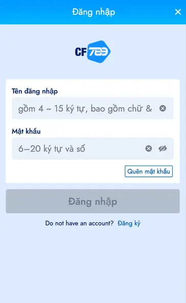Đăng Ký Tài Khoản CF789